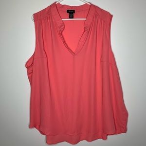 Justify coral sleeveless blouse